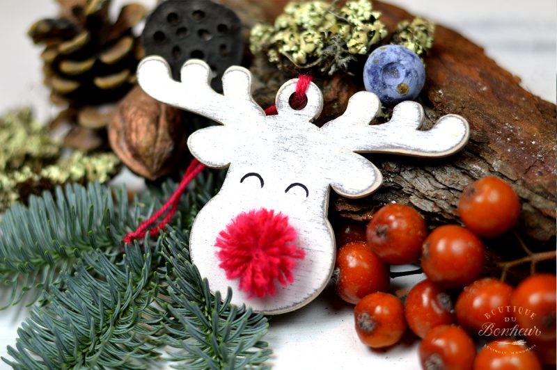 Ornament de brad- Red nose reindeer