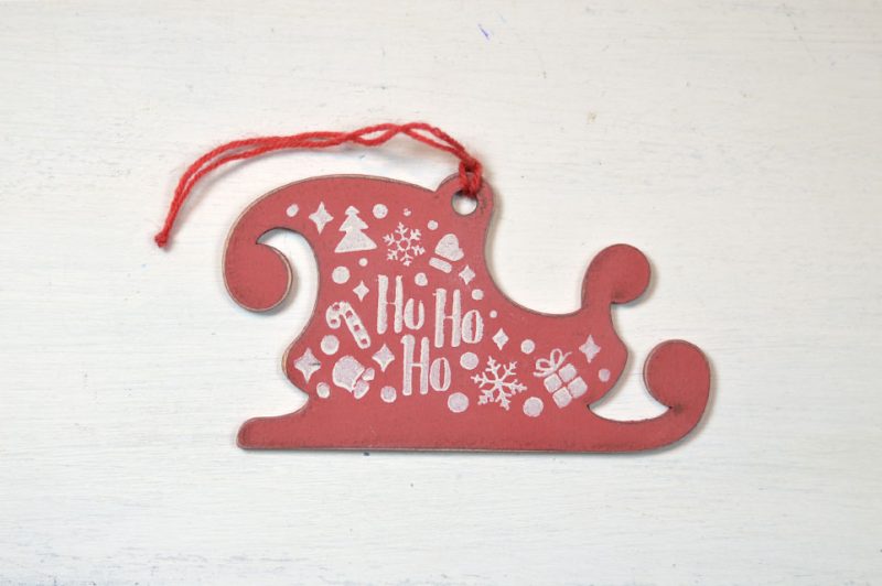 Ornament brad-Santa's sleigh