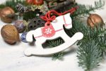 Ornament brad - shabby rocking horse