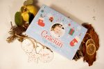 Set cadou - cutie personalizata Primul Craciun cu 3 ornamente de brad