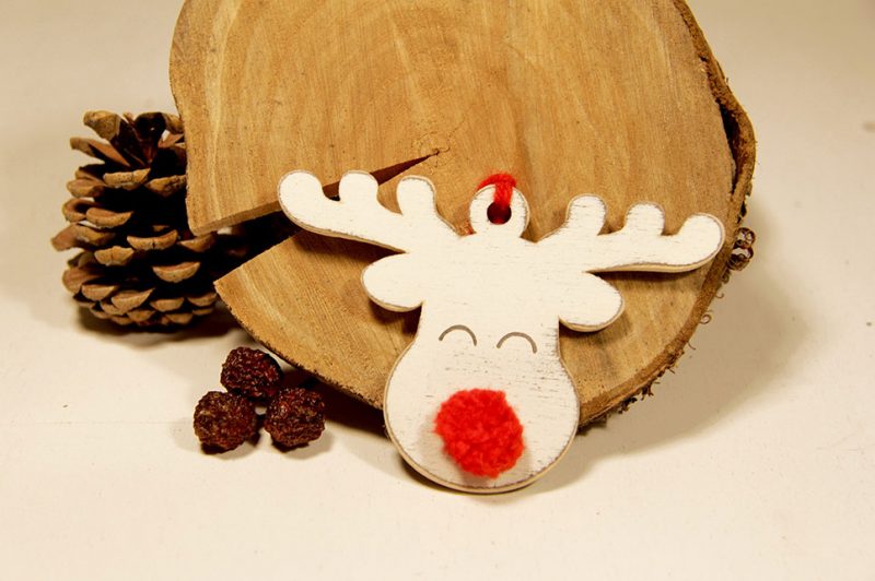 Ornament de brad- Red nose reindeer