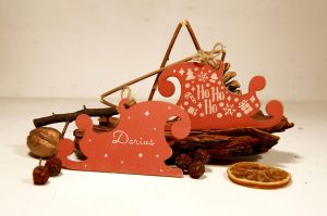 Ornament de brad personalizat - Santa's sleigh