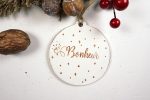 Ornament de brad personalizat cu mesaj - Bonheur