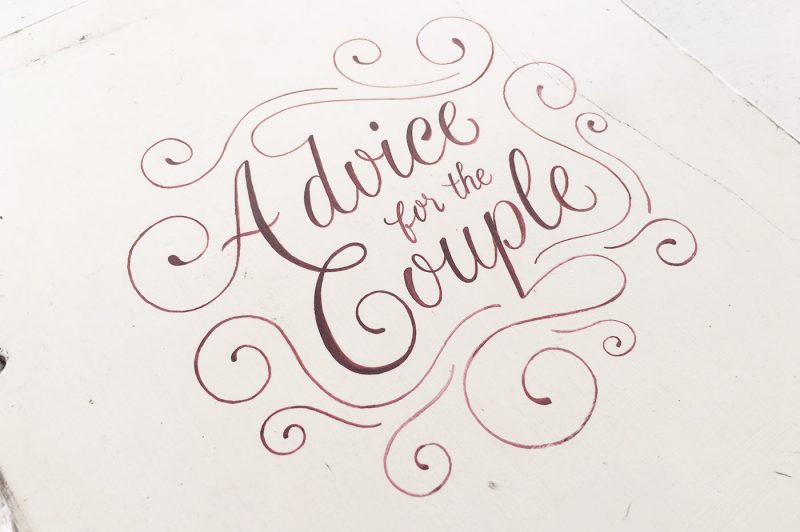 Guestbook personalizat, pictat manual - "Advice for the Couple"