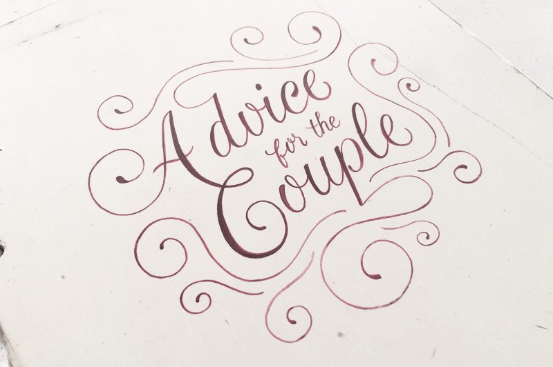 Guestbook personalizat, pictat manual - "Advice for the Couple"