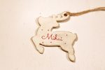 Ornament de brad personalizat cu nume- Santa's reindeer