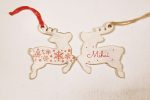 Ornament de brad personalizat cu nume- Santa's reindeer