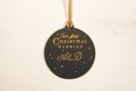 Ornament de brad personalizat- Our first Christmas Married - golden touch