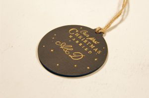 Ornament de brad personalizat- Our first Christmas Married - golden touch