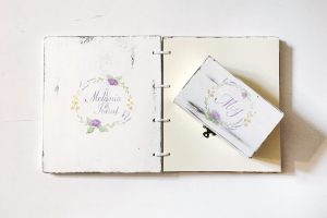 Set cutie de verighete si carte de oaspeti -Wreathed in love