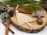 Xmas ornament pentru brad realizat manul din macrame forma de bradut 5