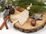 Xmas ornament pentru brad realizat manul din macrame forma de bradut 3