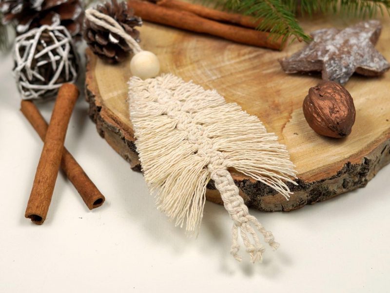 Xmas ornament pentru brad realizat manul din macrame