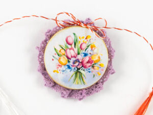 Broțișor – Broșă Mărțișor – Lalele mov