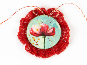 Broțișor – Broșă Mărțișor – Zâmbete și maci